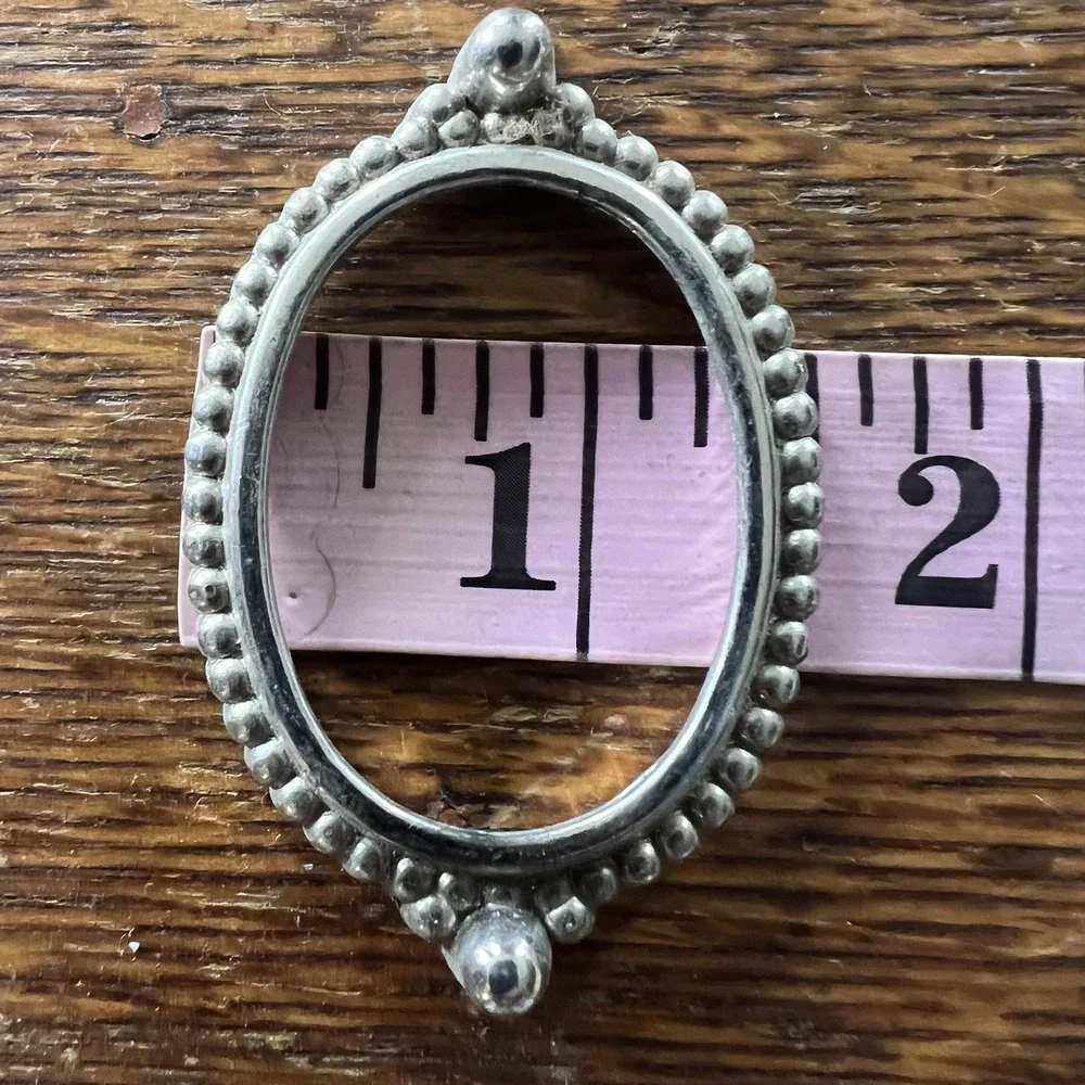 VTG Lot of 5 Oval Metal Beaded Frames for Belt Buckles Jewelry Hardware B15